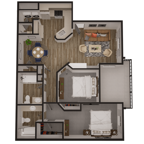 a floor plan of a two bedroom apartment